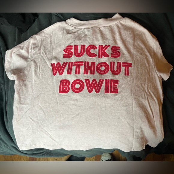 Wild Ones Tops - David Bowie “sucks without Bowie crop top”